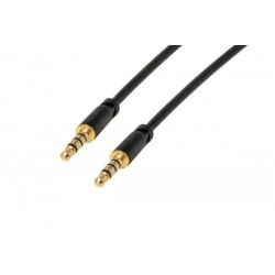 Câble Jack 3,5MM 4PIN Mâle/Mâle Super Slim 1,5m Noir