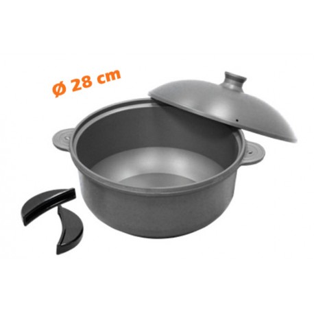 Marmite alu Anodisé Multi-cuisson Ø 28 cm HAKE HF28L Basse Marmite alu Anodisé Multi-cuisson Ø 28 cm HAKE HF28L Basse