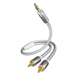 Câble Jack Stéréo HQ PREMIUM 3,5MM 3PIN Mâle/2 X RCA Mâle - 00410003 -Gris