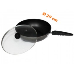 Poêle Wok anti-adhérente + Couvercle Ø 29 cm  HAKE UN29 Titanium