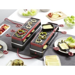 Appareil à raclette 2en1 - 8 Personnes BRANDT RAC2x4MG Noir, Rouge