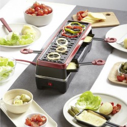 Appareil à raclette 2en1 - 8 Personnes BRANDT RAC2x4MG Noir, Rouge