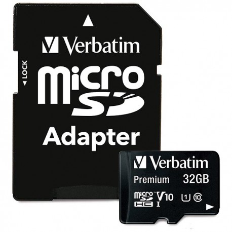 Carte mémoire Micro SDHC 32 Go Verbatim 44083 C10 avec adaptateur