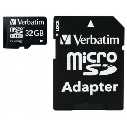 Carte mémoire Micro SDHC 32 Go VERBATIM 44083 Classe 10 avec adaptateur