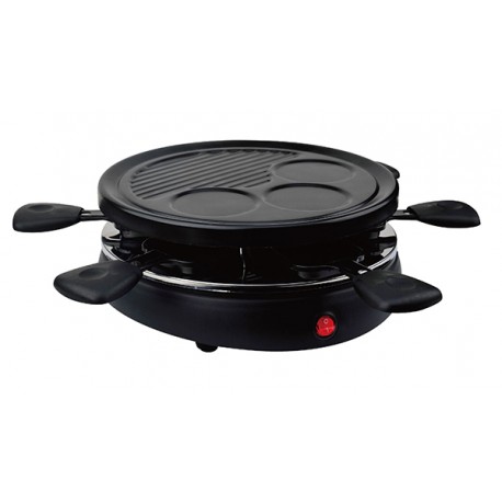 Appareil à raclette Gril 2en1 - 6 Personnes Black Pearl RAC1008 Noir