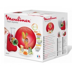 Mandoline 3en1 MOULINEX DJ753510 FRESS EXPRESS Blanc, Rouge 200W