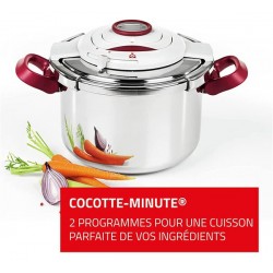 Autocuiseur 4,5L Inox SEB P4400600 CLIPSO + PRÉCISION Blanc, Rouge