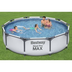 Piscine tubulaire familiale 305 x 76 cm + Pompe et Filtration BESTWAY 56408 STEEL PRO MAX Bleu