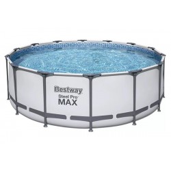 Piscine tubulaire familiale 305 x 76 cm + Pompe et Filtration BESTWAY 56408 STEEL PRO MAX Bleu