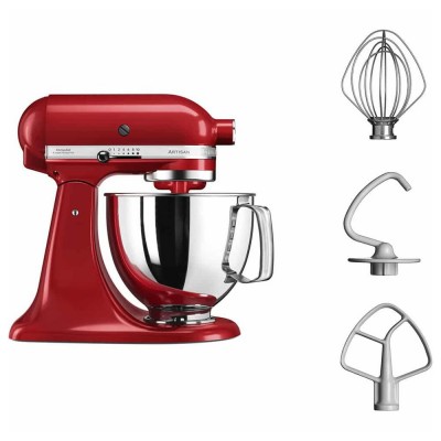 Robot Pâtissier 4,8L KITCHENAID ARTISAN 5KSM125 Argent ou Rouge Empire