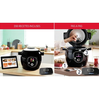 Multicuiseur COOKEO+ CONNECT 6L MOULINEX CE859800 Noir 1600W