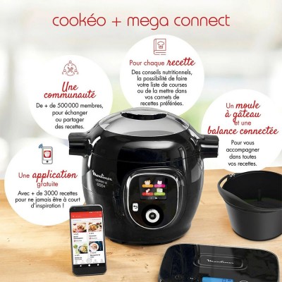 Multicuiseur COOKEO+ CONNECT 6L MOULINEX CE859800 Noir 1600W