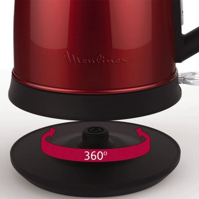 Bouilloire 1,7L MOULINEX BY550510 SUBITO SELECT Rouge 2400W