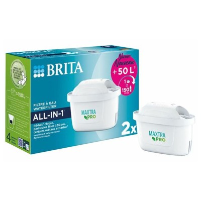 Pack de 2 filtres à eau BRITA 1050413 MAXTRA PRO ALL IN 1 Blanc