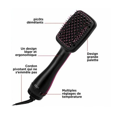 Brosse soufflante REVLON RVDR5212E ONE-STEP Noir, Rose