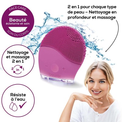 Brosse nettoyante visage BEURER FC49 Rechargeable Rose