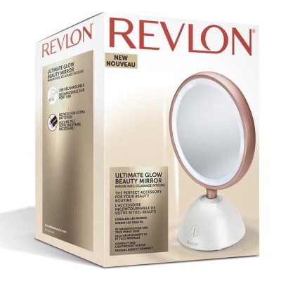 Miroir LED sans fil REVLON RVMR9029UKE ULTIMATE GLOW BEAUTY MIRROR Blanc, Rose