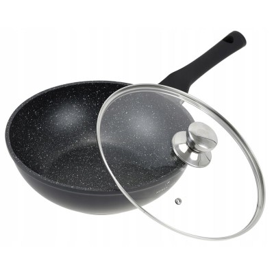 Poêle wok Céramique + Couvercle Ø30cm 4,4L HERENTHAL HT-CBW30M Noir