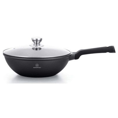 Poêle wok Céramique + Couvercle Ø30cm 4,4L HERENTHAL HT-CBW30M Noir