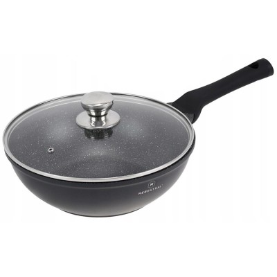 Poêle wok Céramique + Couvercle Ø28cm 3,7L HERENTHAL HT-CBW28M Noir