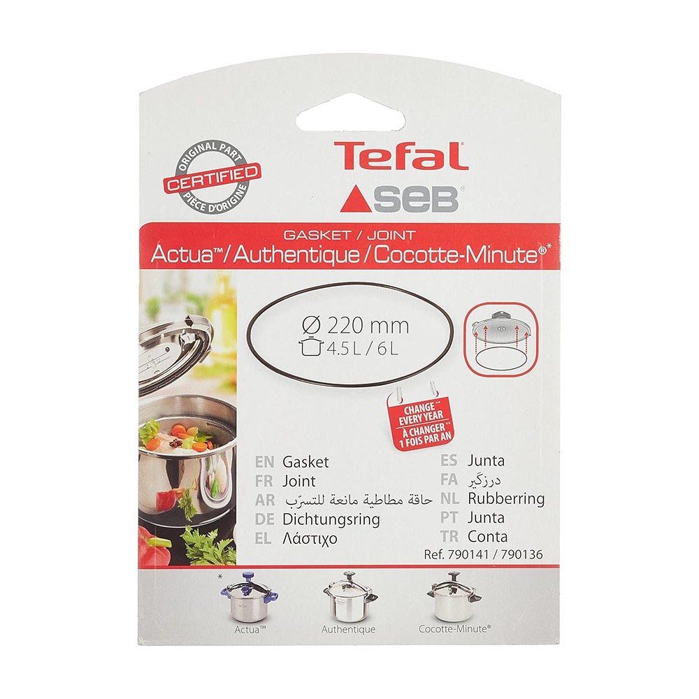Joint Ø 22 cm pour Autocuiseurs 4,5L / 6L SEB - TEFAL 790141 ACTUA, AUTHENTIQUE, COCOTTE-MINUTE