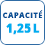 Capacité - 1,25 L