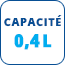 Capacité - 0,4 L