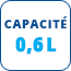 Capacité - 0,6 L